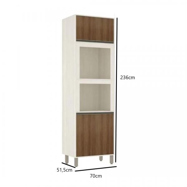 PANELEIRO LUCIANE LINEA NICHO P/ MICRO 4PT 70CM - Imagem 2