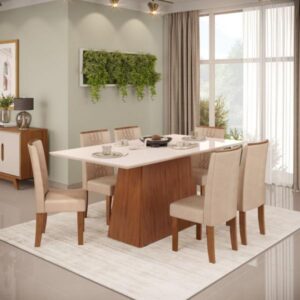 CONJ MESA DJ DULCE 1,80X0,90 6 CAD ZOE 316012