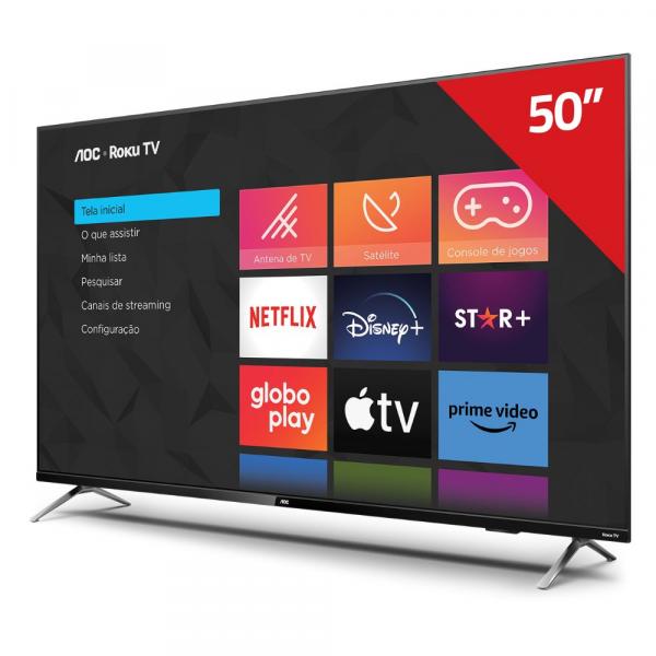 TV 50" AOC SMART ROKU UHD 4K 50U6125/78G - Imagem 2