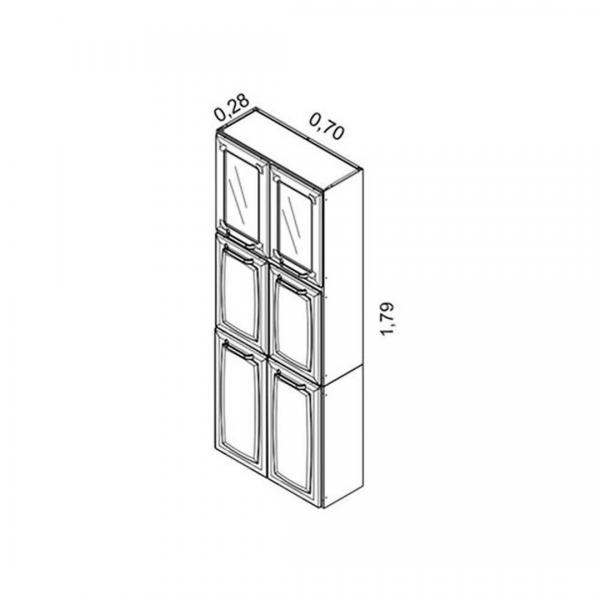 PANEL DUPLO ITATIAIA TARSILA 70CM 6PTAS C/2 VIDROS IPLDV-70 - Image 3