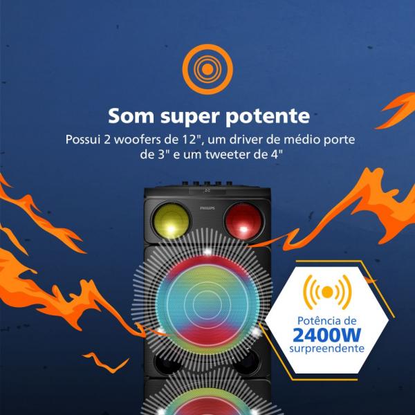 CAIXA DE SOM PHILIPS PARTY SPEAKER 2400W TAX5509 - Image 5