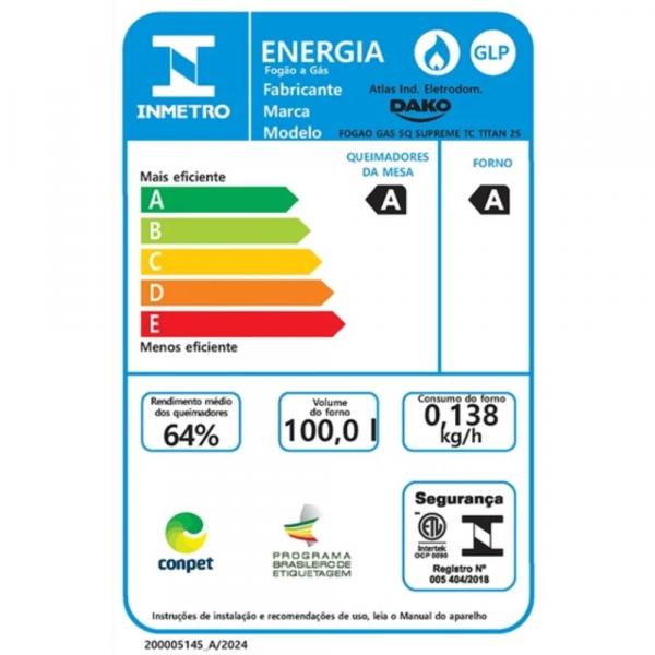 FOGAO DAKO 5BCS SUPREME MESA INOX - Image 7