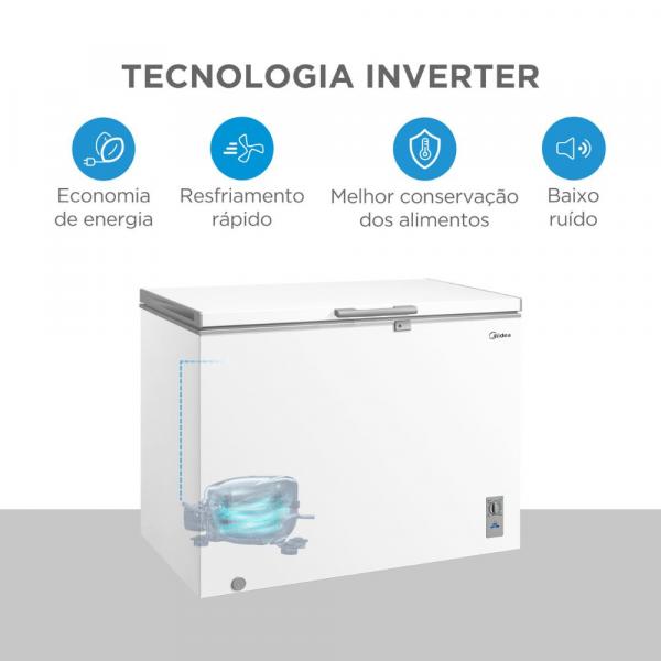 FREEZER MIDEA HORIZ INVER MDRC411 293L BIV - Image 4